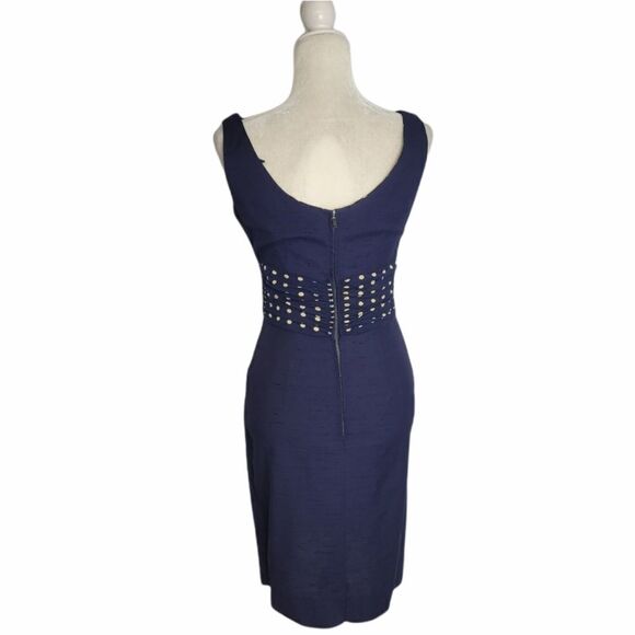 VINTAGE 60s dress Sue Brett navy blue two piece sheath with button back top S‎ - Picture 6 of 17